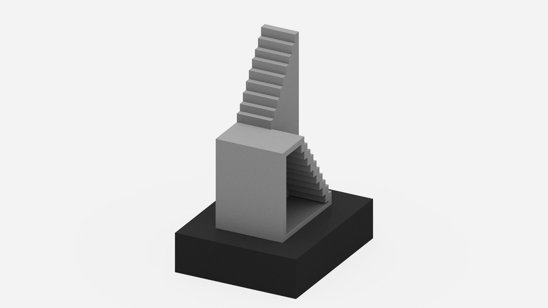 Stairs Sculpture Low-poly 3D model_14