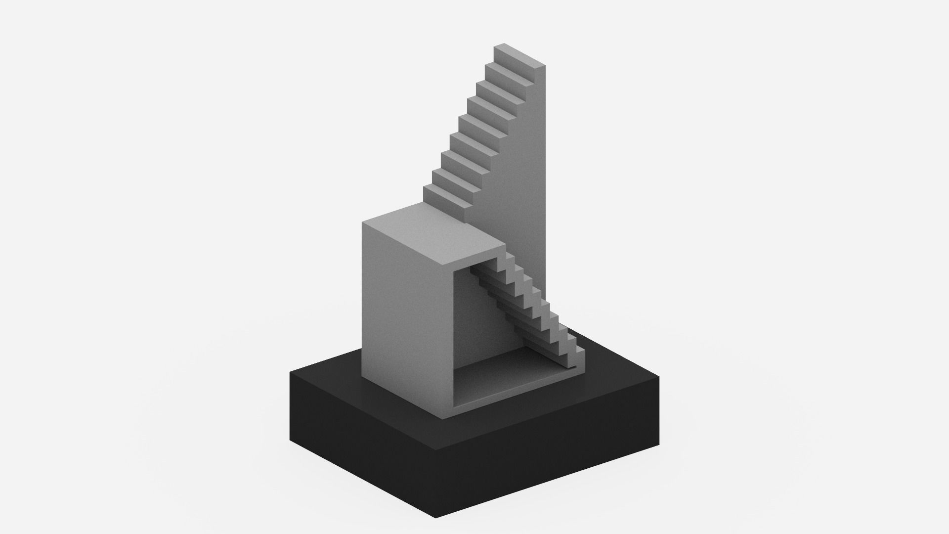 Stairs Sculpture Low-poly 3D model_15