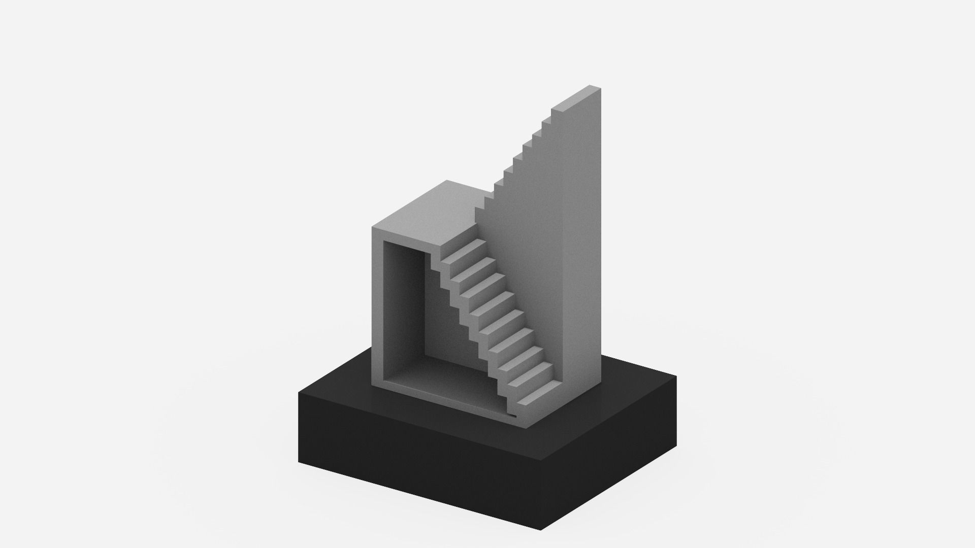 Stairs Sculpture Low-poly 3D model_3