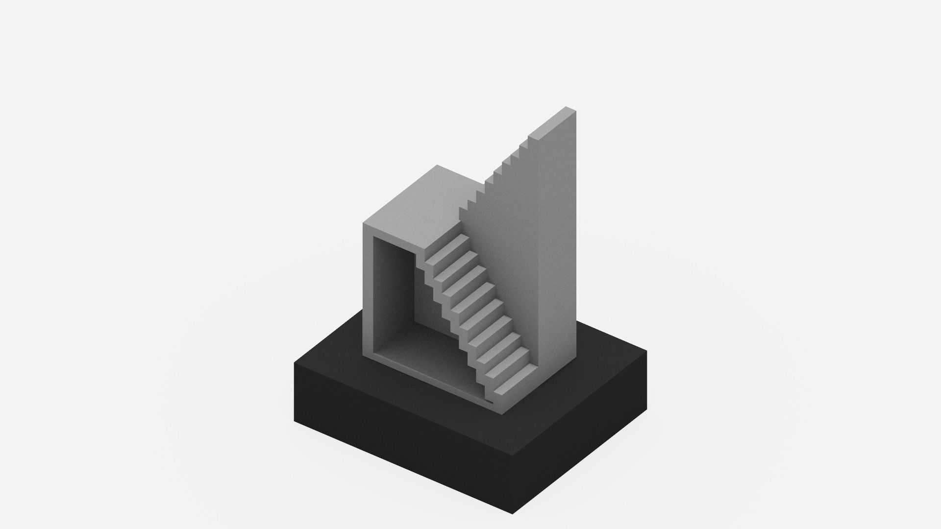 Stairs Sculpture Low-poly 3D model_1