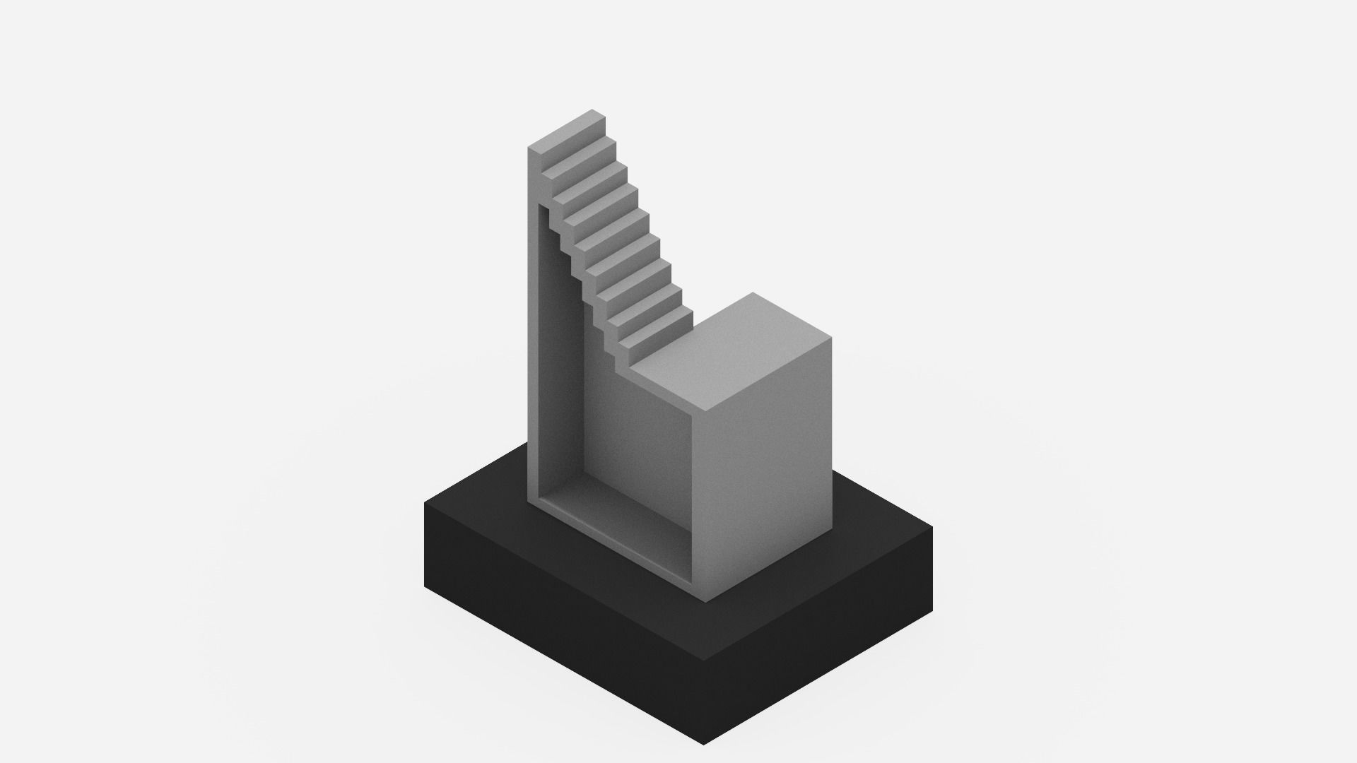 Stairs Sculpture Low-poly 3D model_2