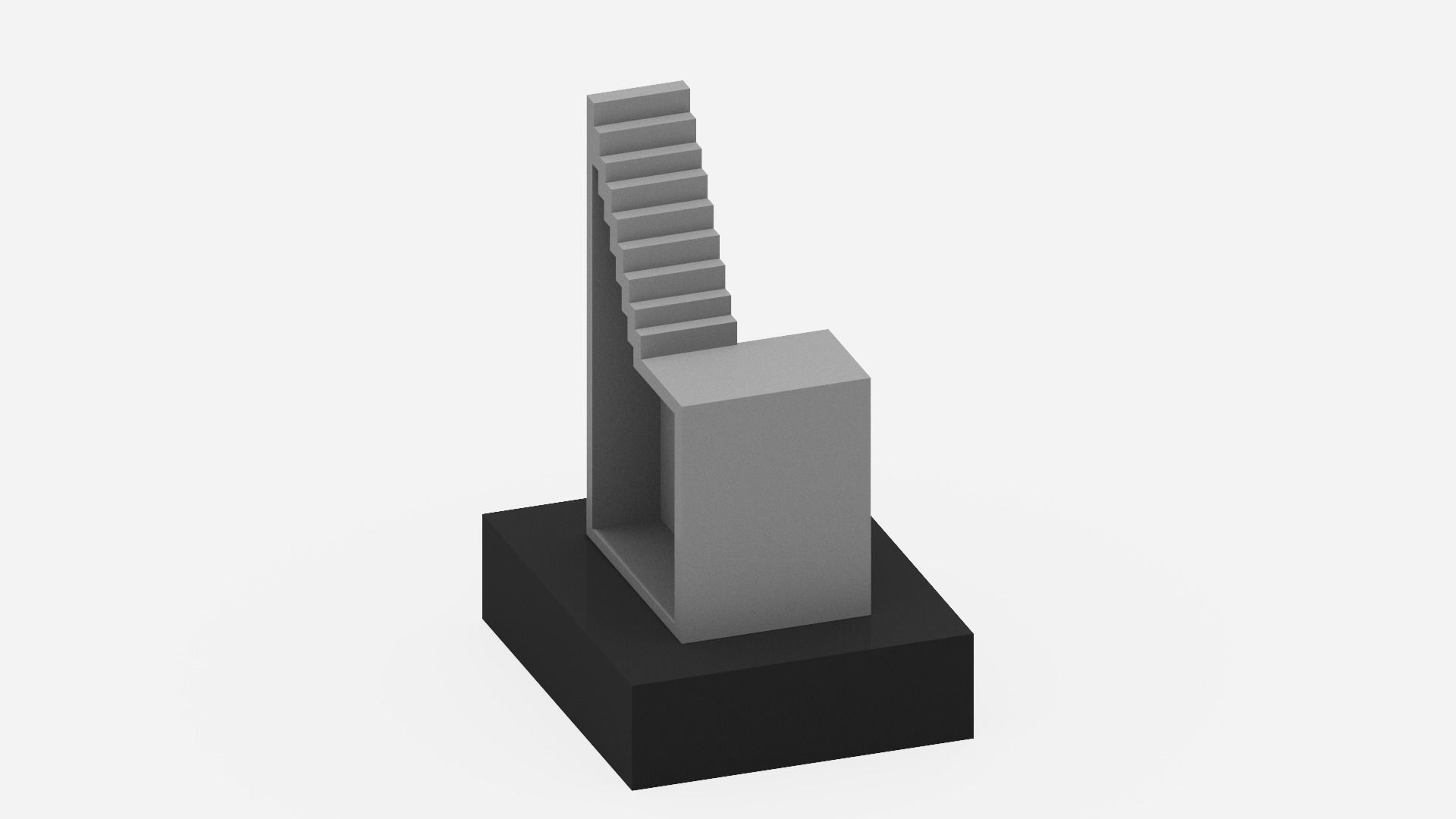 Stairs Sculpture Low-poly 3D model_12