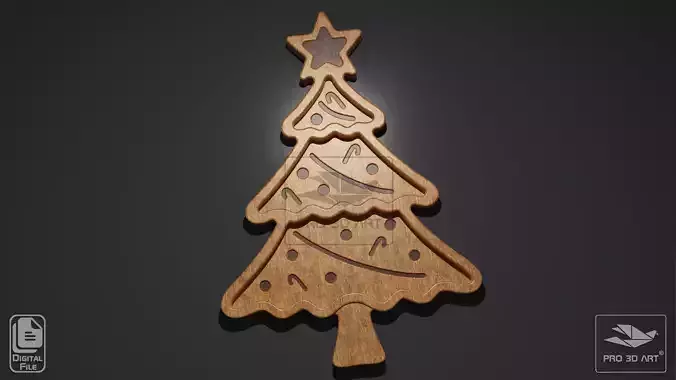 Christmas Tree Tray - CNC Files for Wood