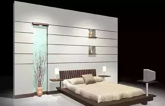 Bed With Back wall 3D model