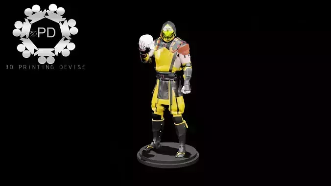 SCORPION mortal kombat statue 3D print model