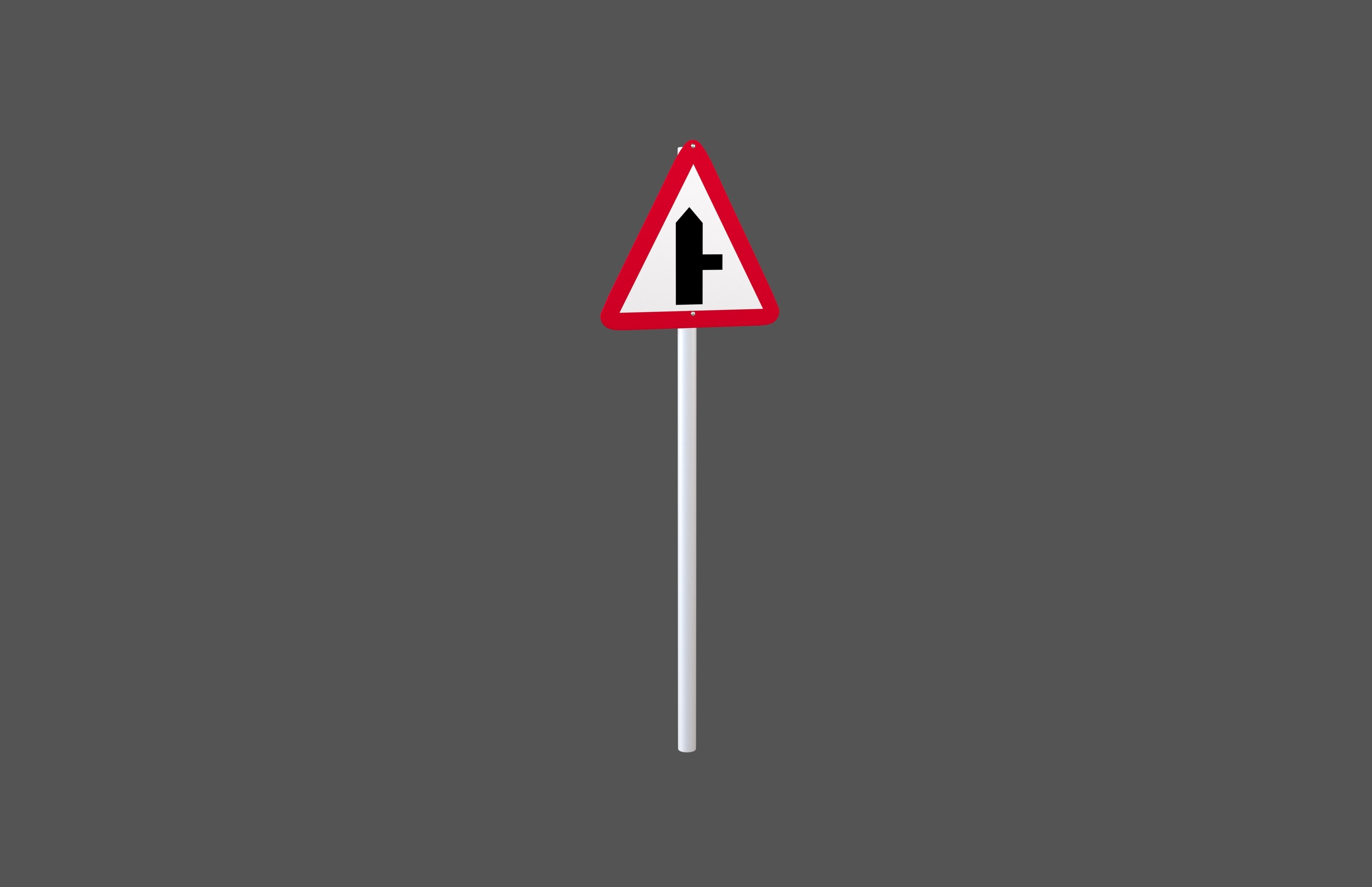 Hong Kong Side Road Ahead Sign V1 001 Low-poly 3D model_1