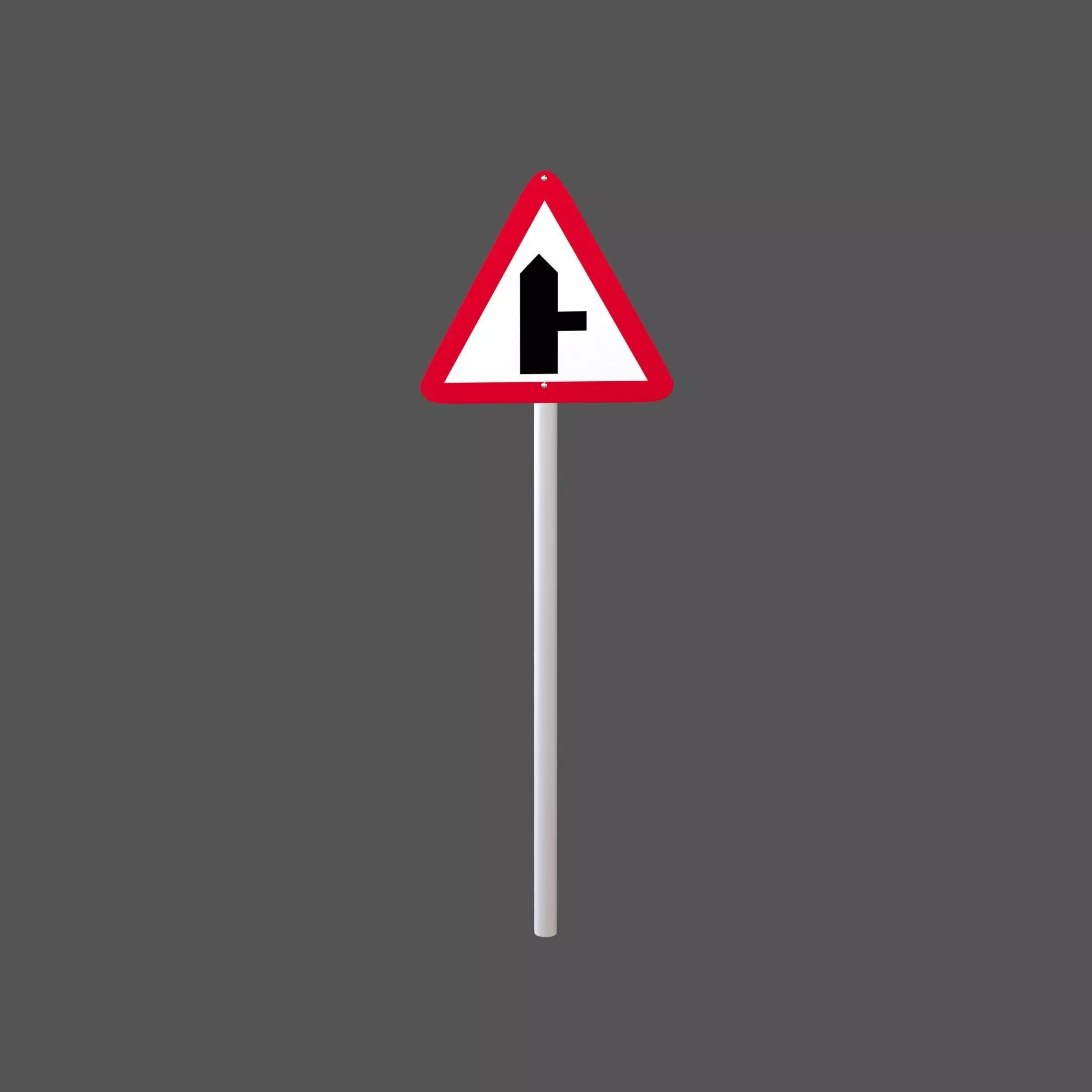 Hong Kong Side Road Ahead Sign V1 001 Low-poly 3D model_0
