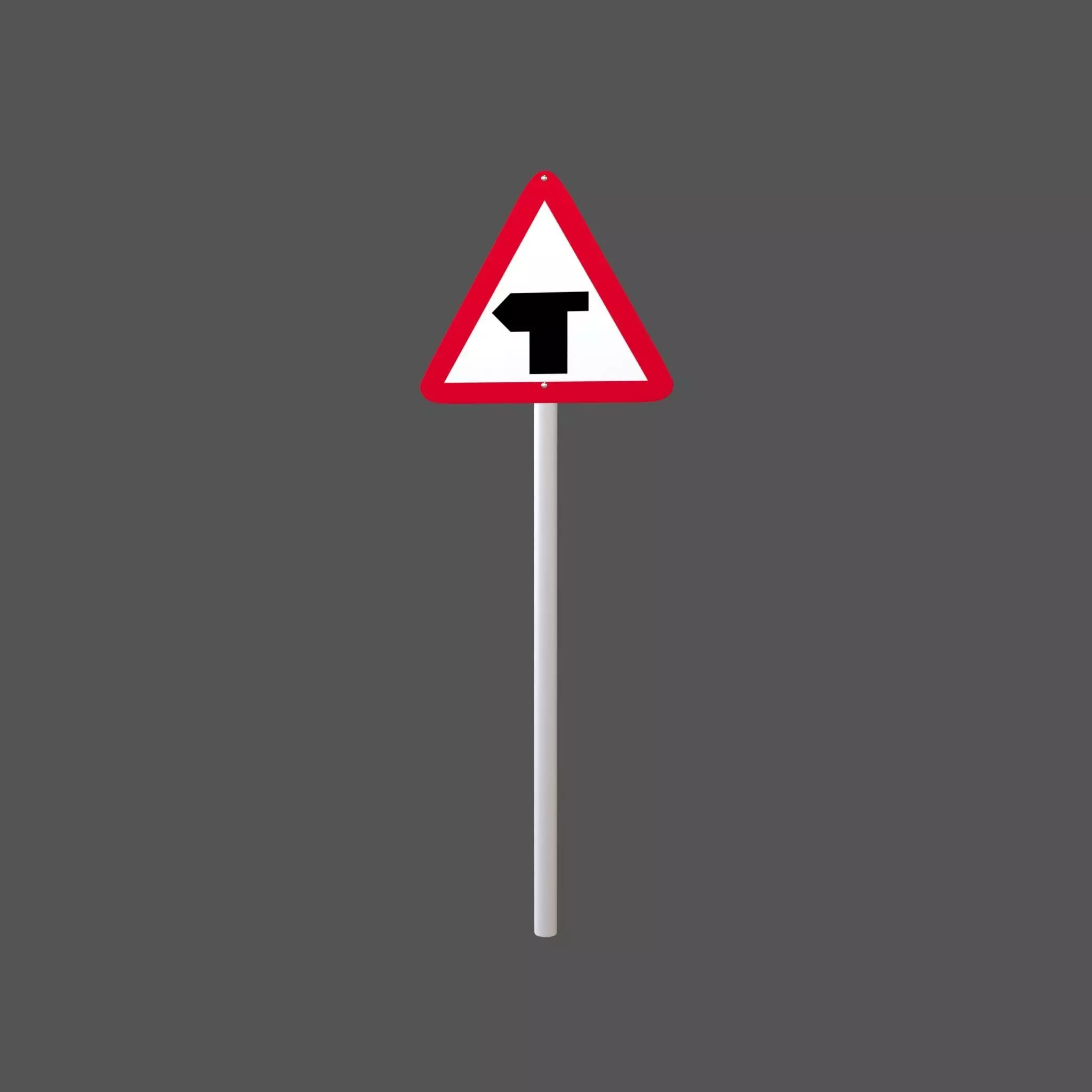 Hong Kong T-junction Ahead Sign V1 001 Low-poly 3D model_0