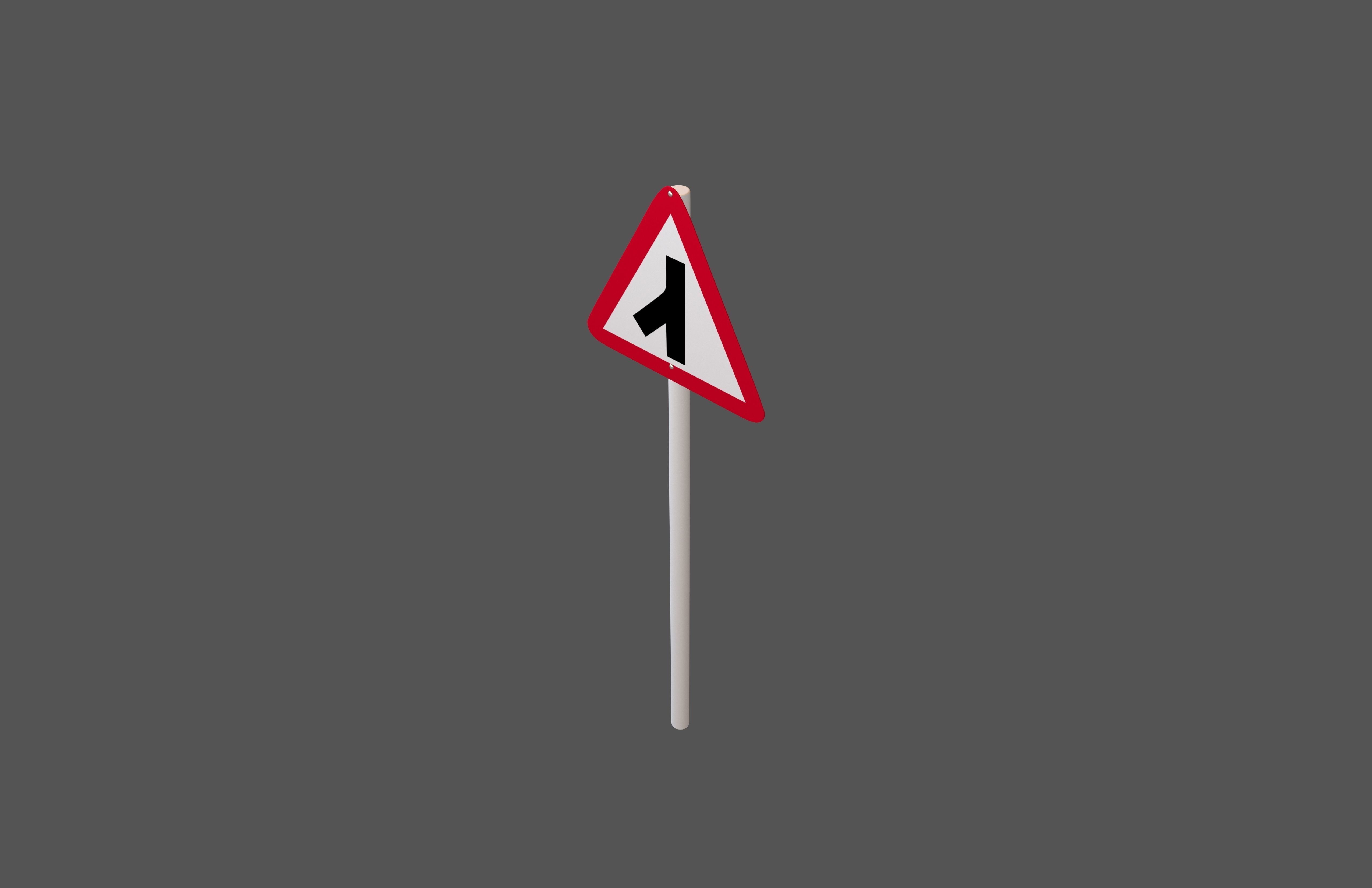 Hong Kong Traffic Merging From Left Sign V1 001 Low-poly 3D model_2