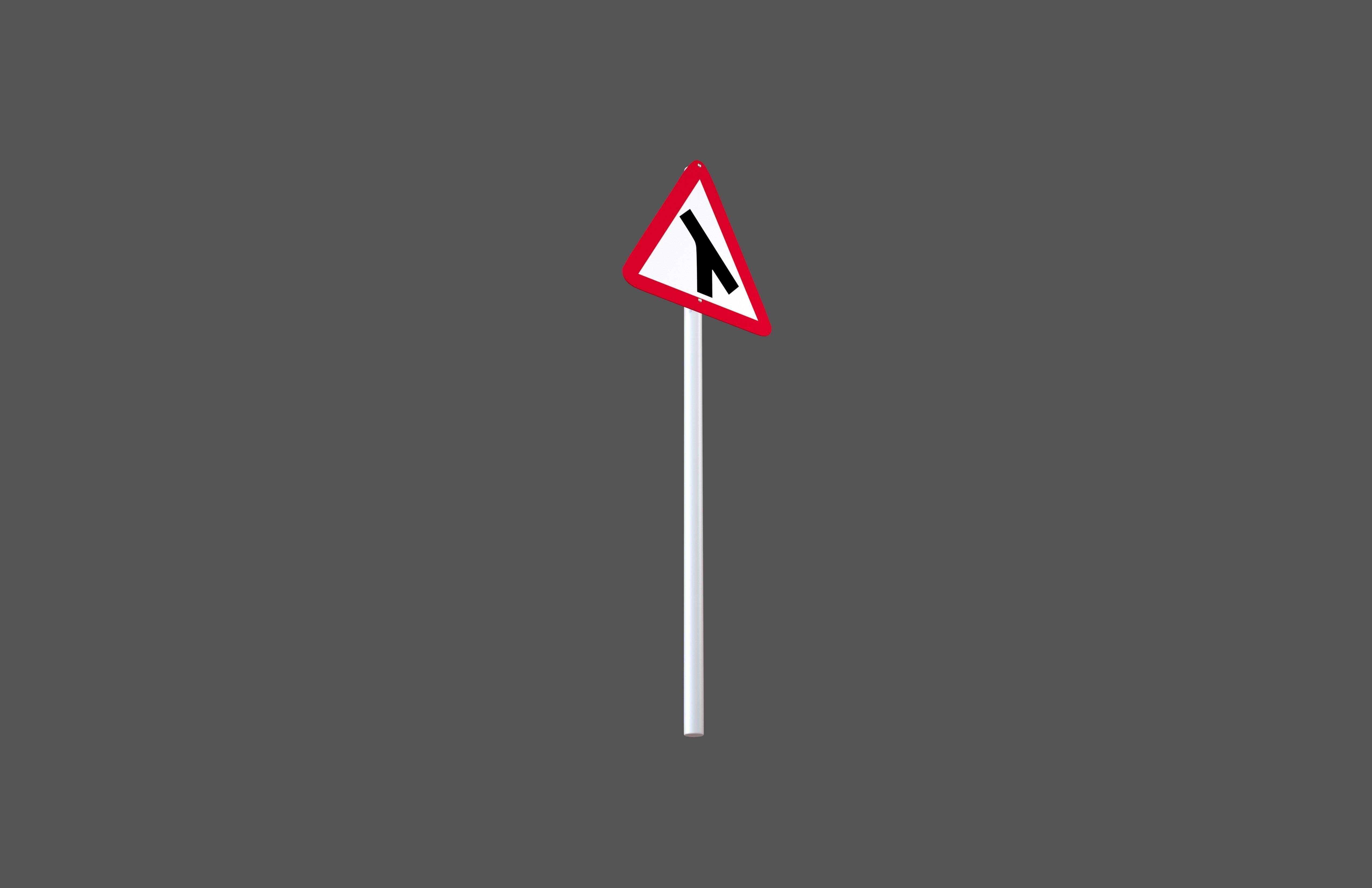 Hong Kong Merging Into Main Traffic On Right Sign V1 001 Low-poly 3D model_2
