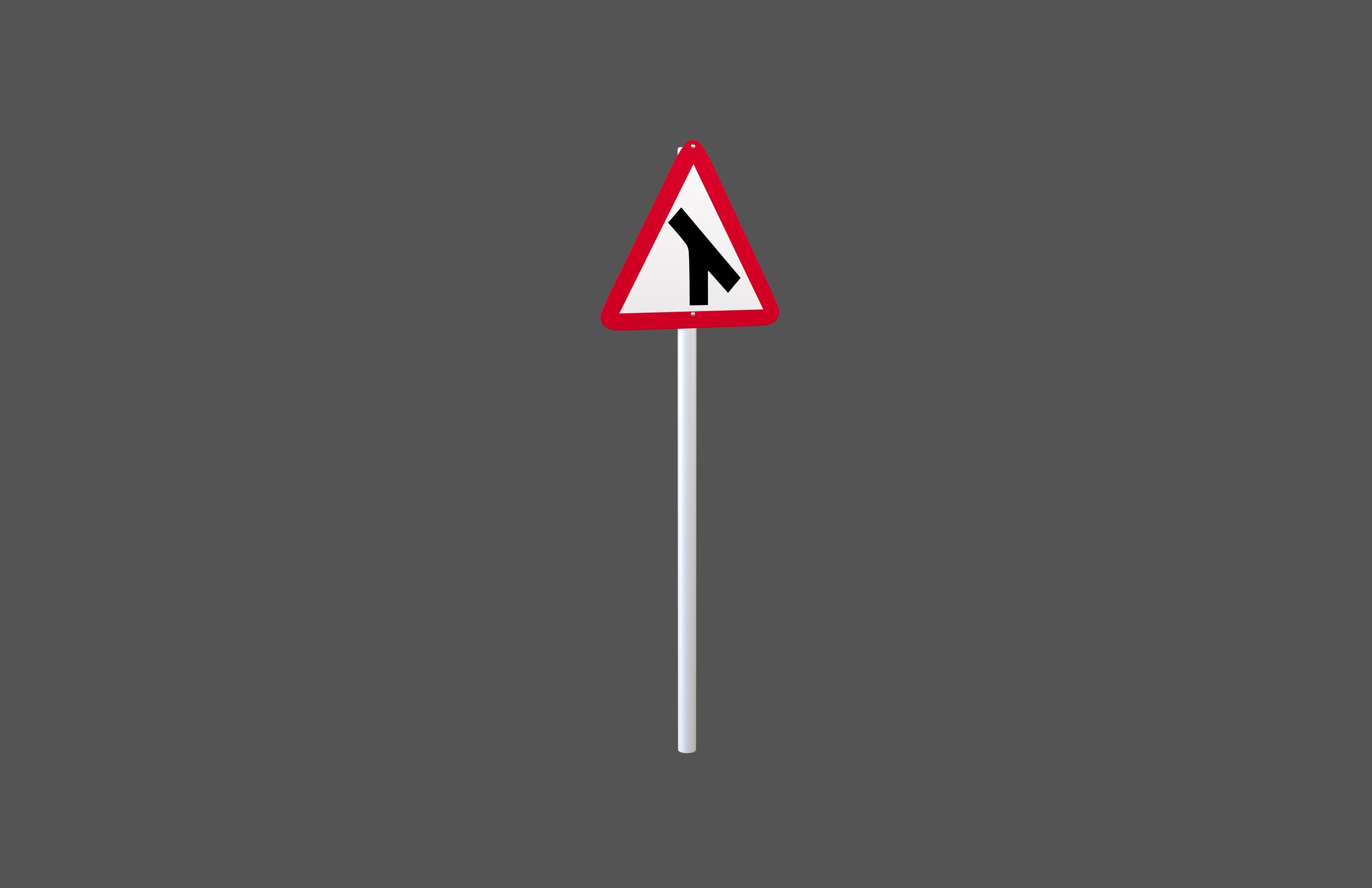 Hong Kong Merging Into Main Traffic On Right Sign V1 001 Low-poly 3D model_1