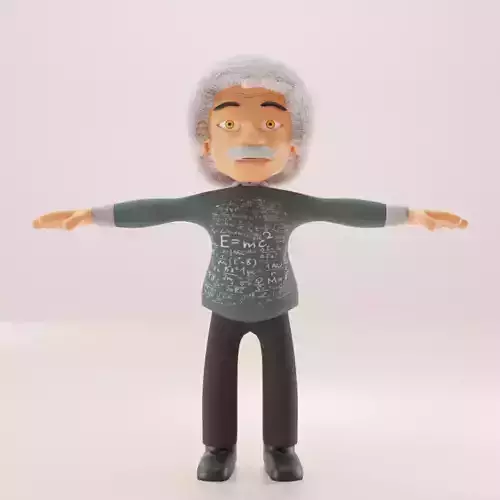 Einstein Cartoon Lowpolygon
