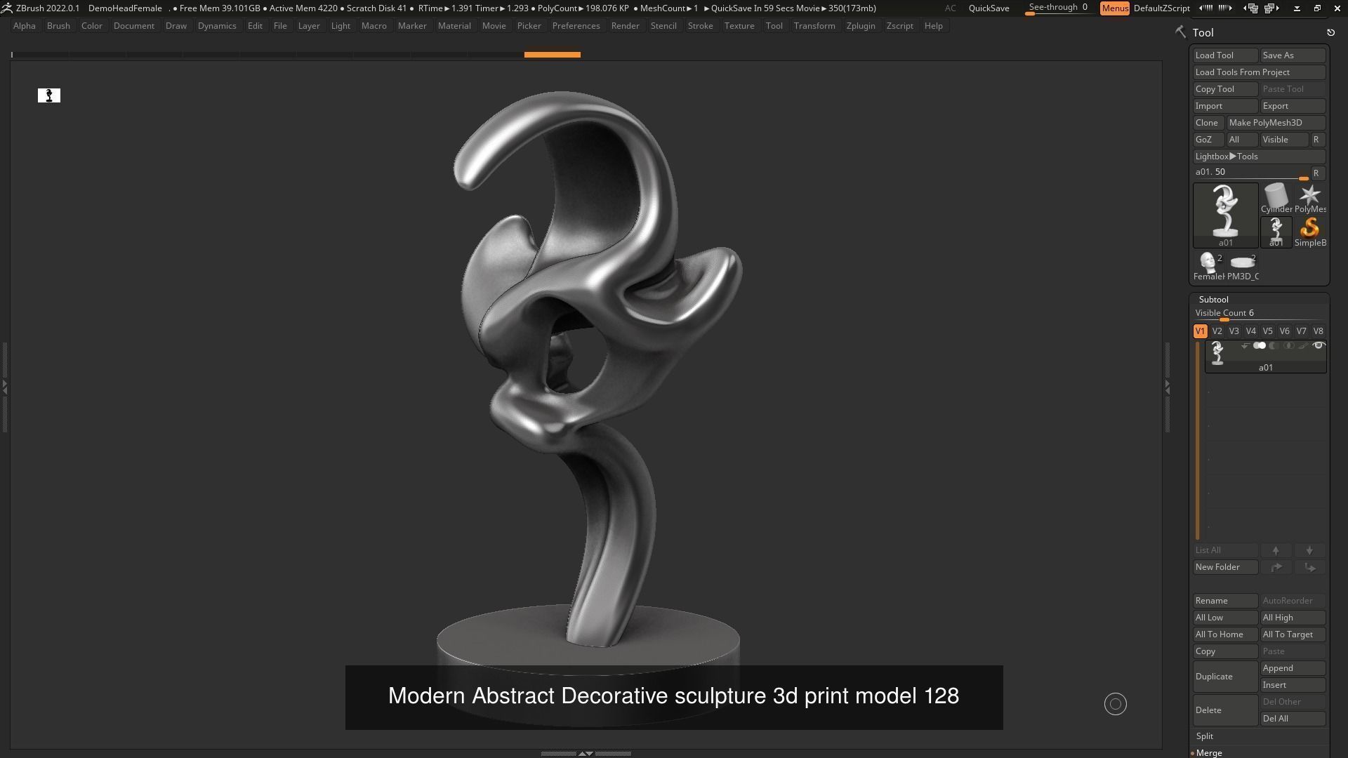 10 Modern Abstract Decorative sculpture 3d print 3D Models 3D Model Collection_13