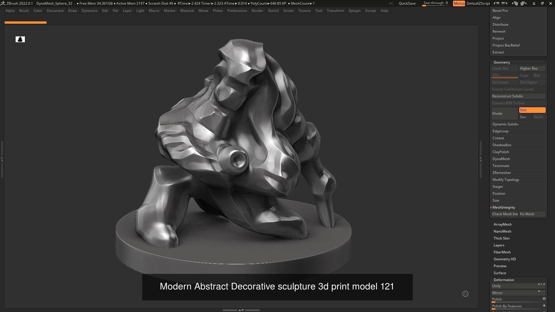 10 Modern Abstract Decorative sculpture 3d print 3D Model Collection_6