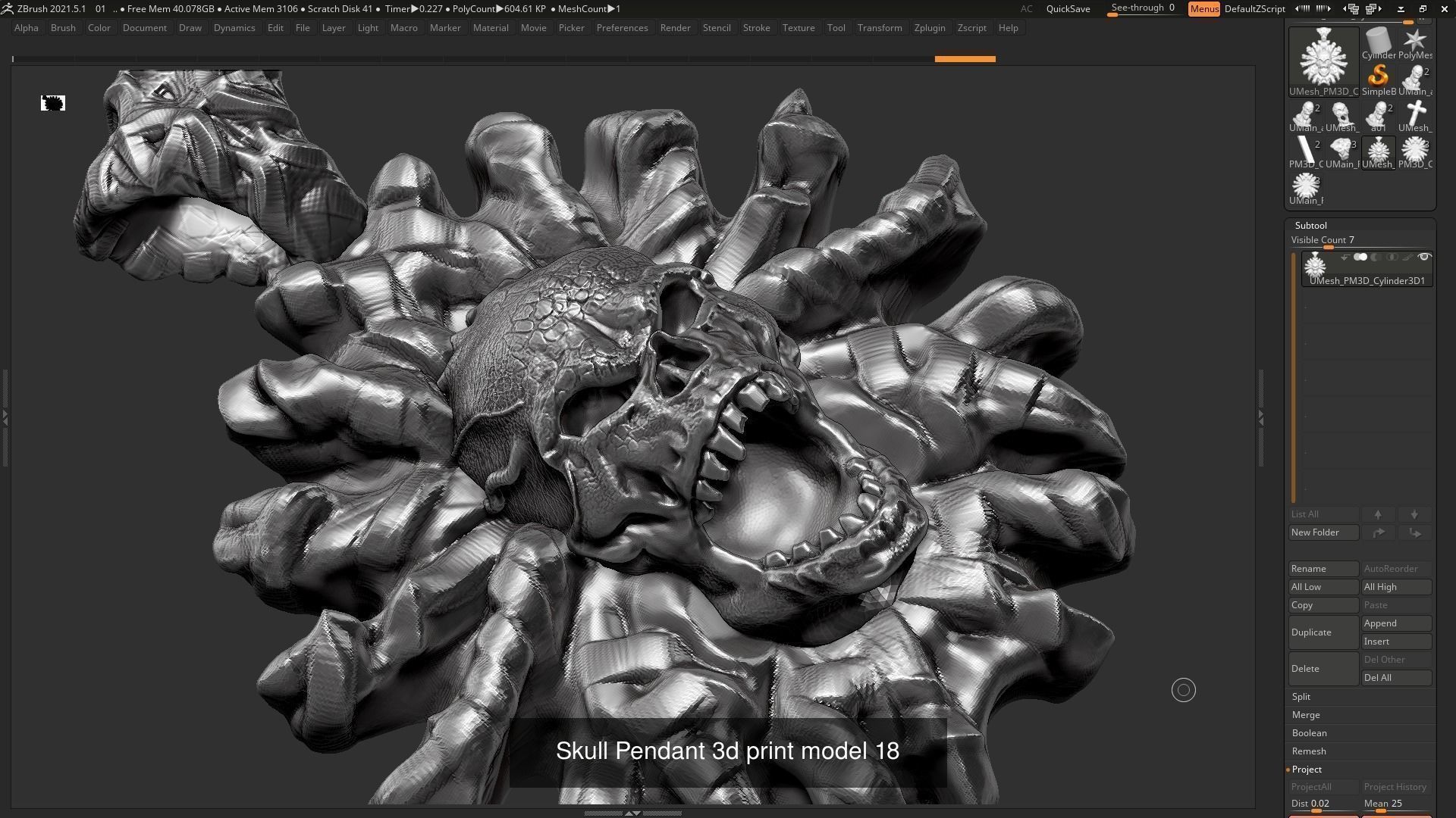 16 Skull Pendant 3d print model 3D Model Collection_14