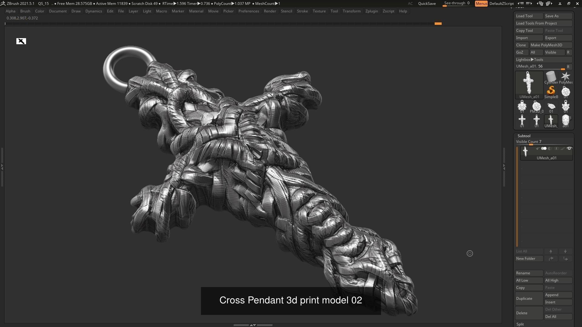16 Skull Pendant 3d print model 3D Model Collection_9