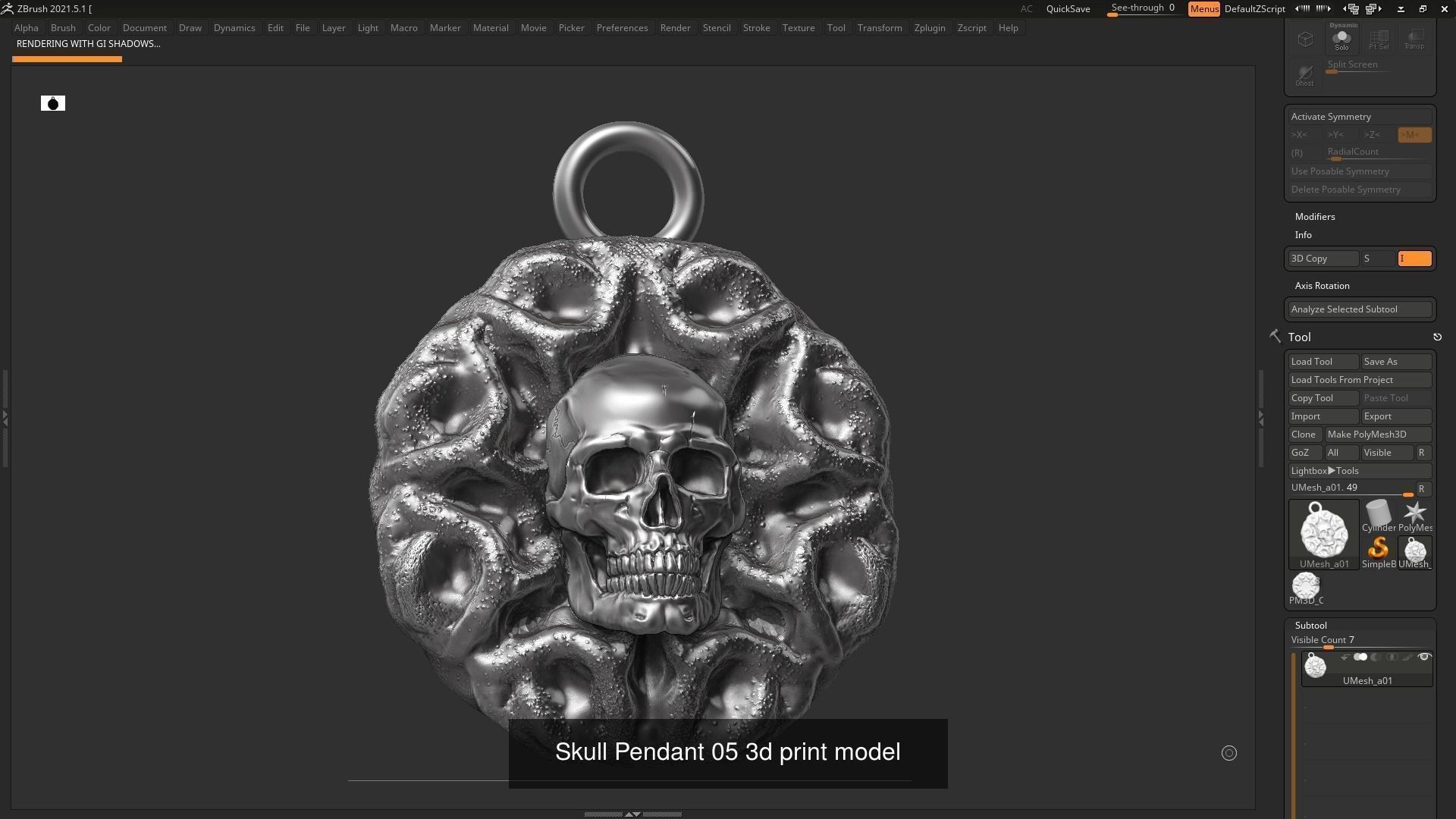 16 Skull Pendant 3d print model 3D Model Collection_1