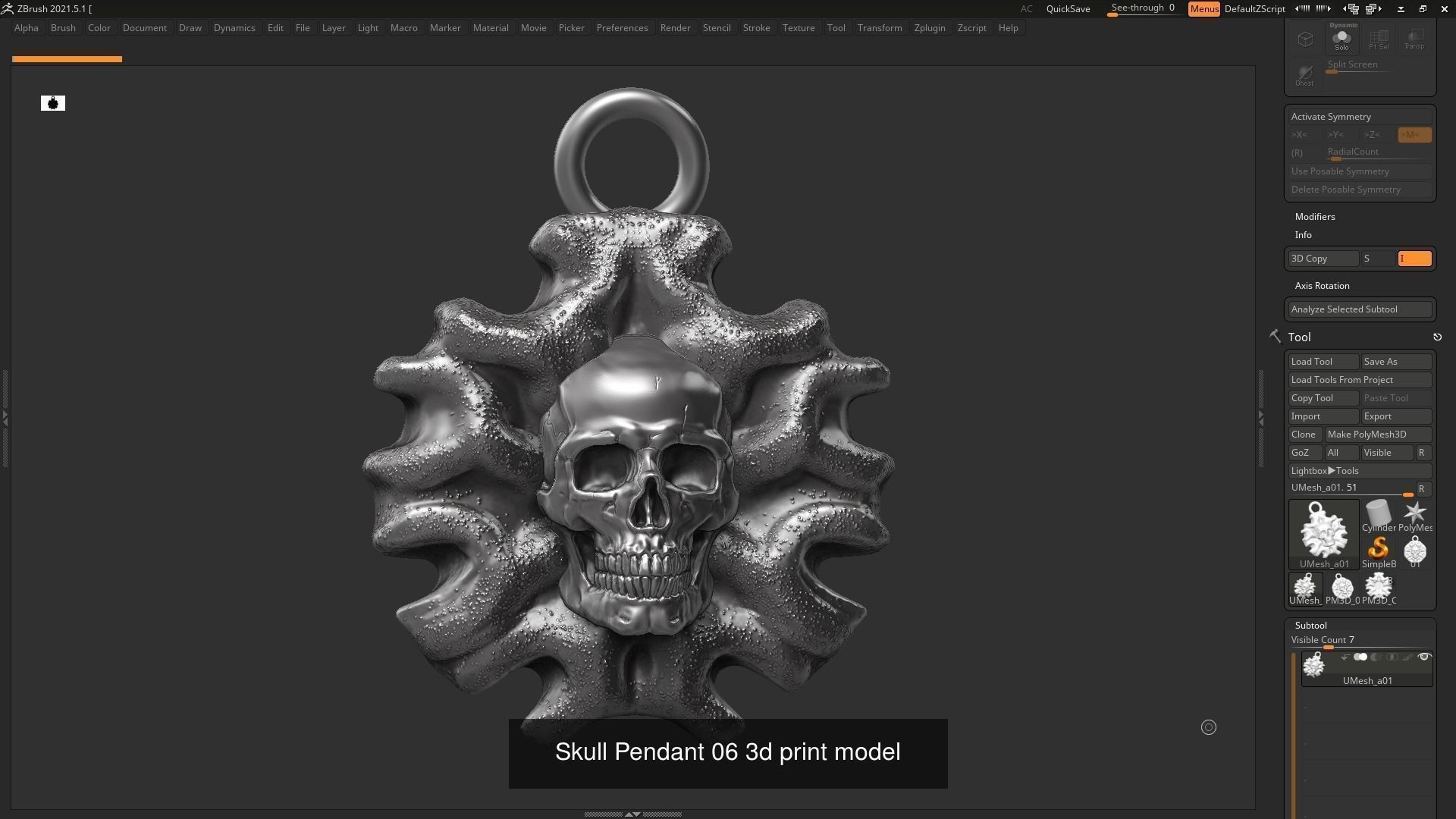 16 Skull Pendant 3d print model 3D Model Collection_2