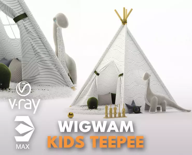 Kids teepee 3D model_0