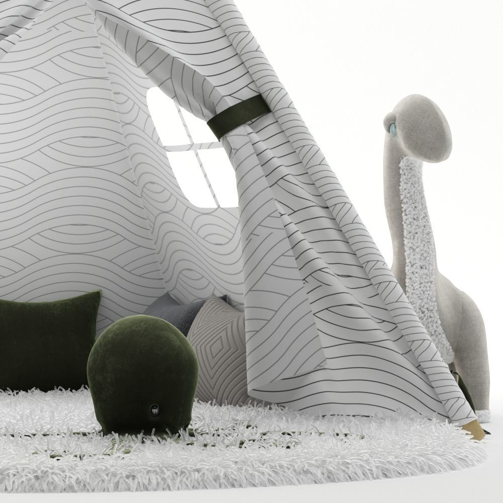 Kids teepee 3D model_4
