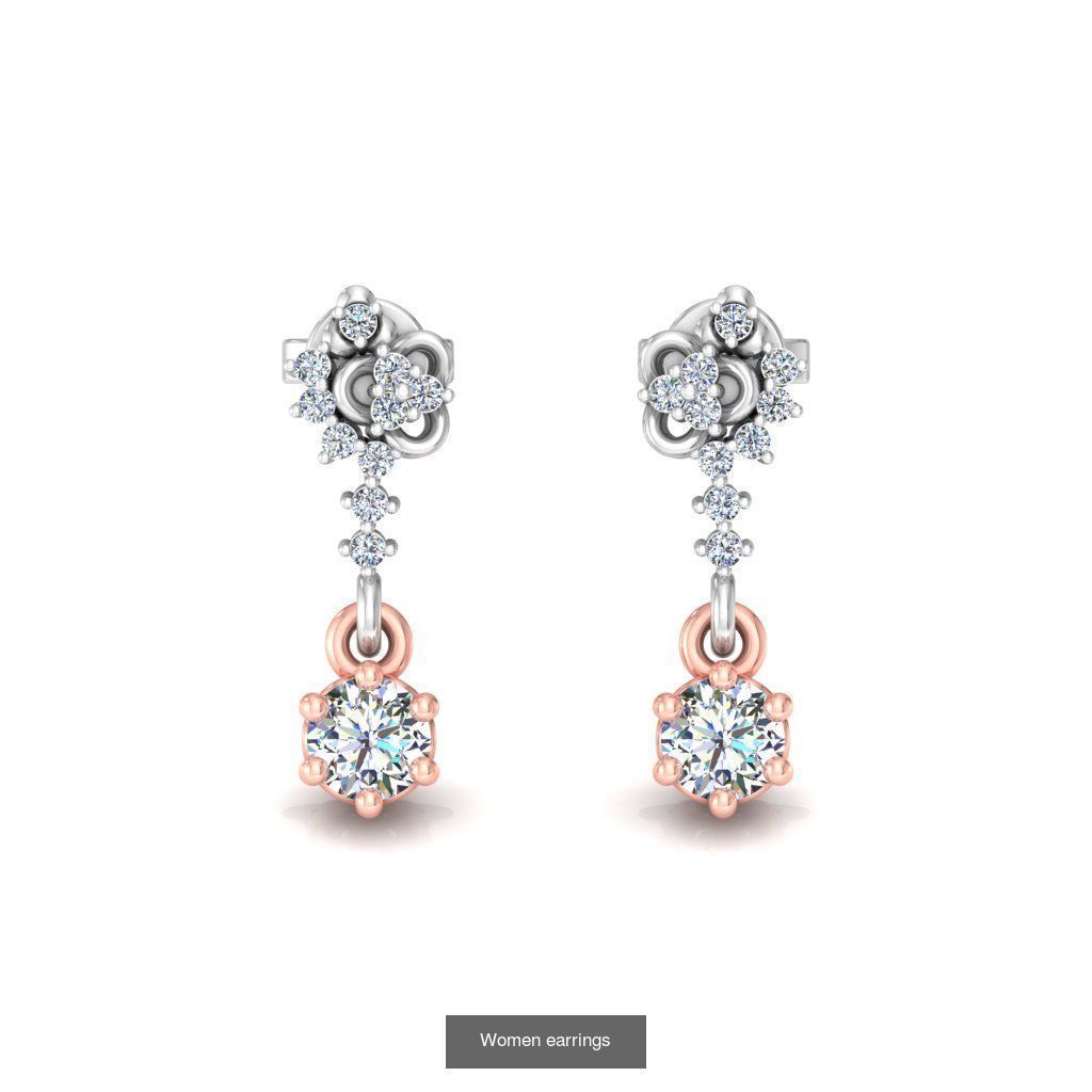 Pack of 40 Solitaire earrings  3D Model Collection_35