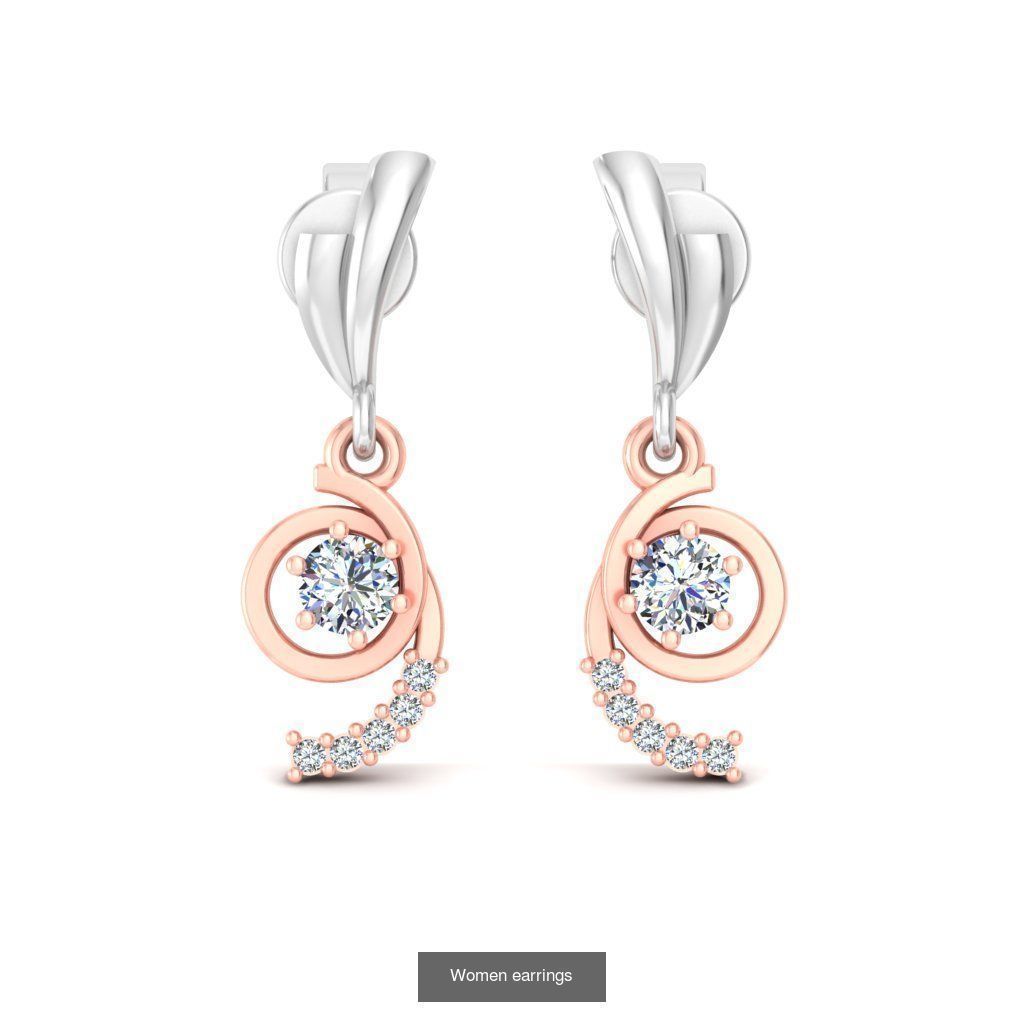 Pack of 40 Solitaire earrings  3D Model Collection_40