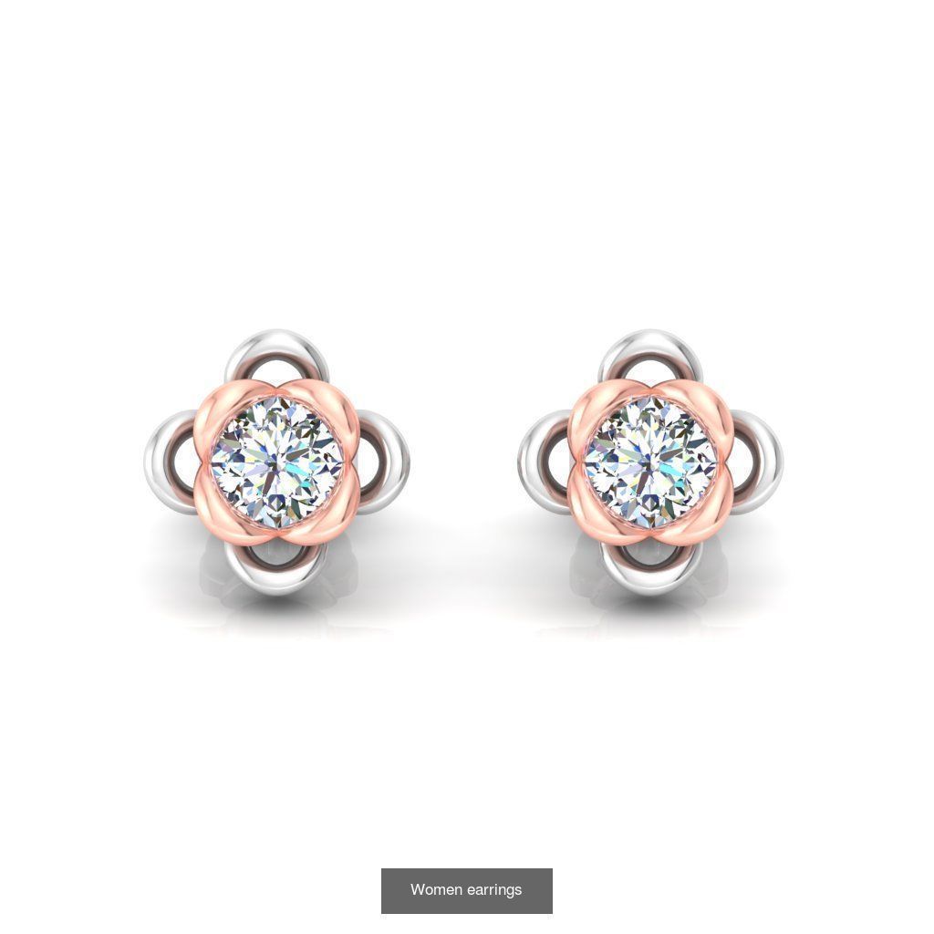Pack of 40 Solitaire earrings  3D Model Collection_32