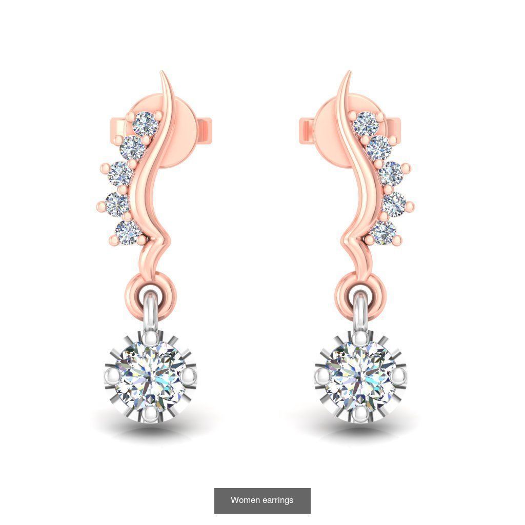 Pack of 40 Solitaire earrings  3D Model Collection_10