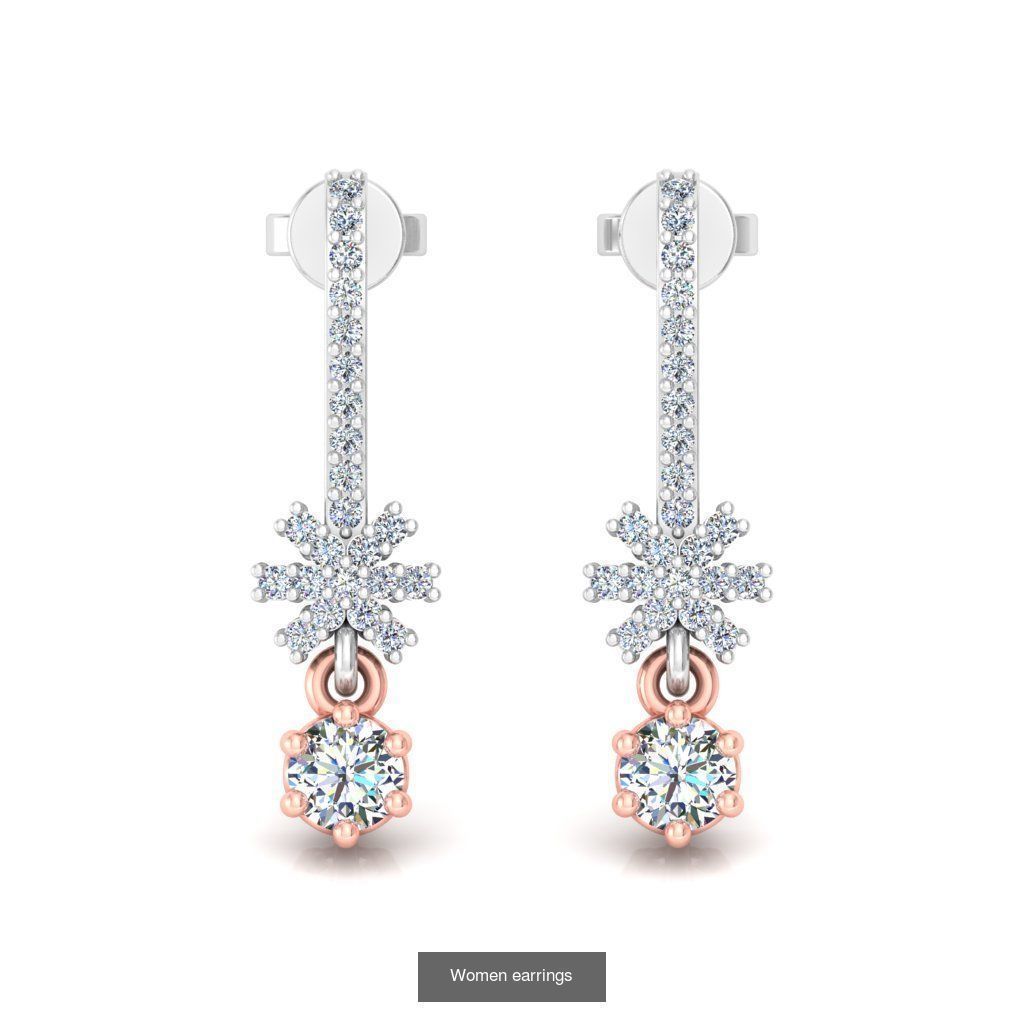 Pack of 40 Solitaire earrings  3D Model Collection_31