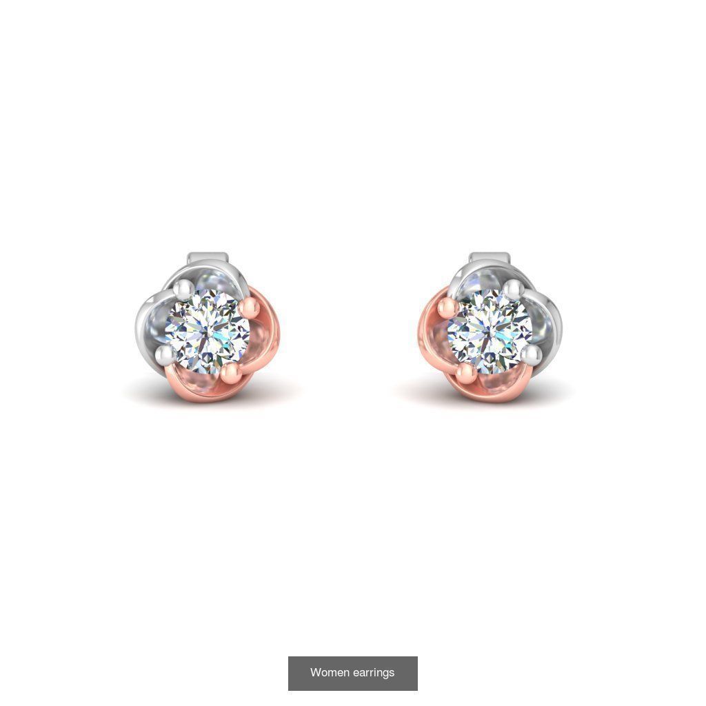 Pack of 40 Solitaire earrings  3D Model Collection_5
