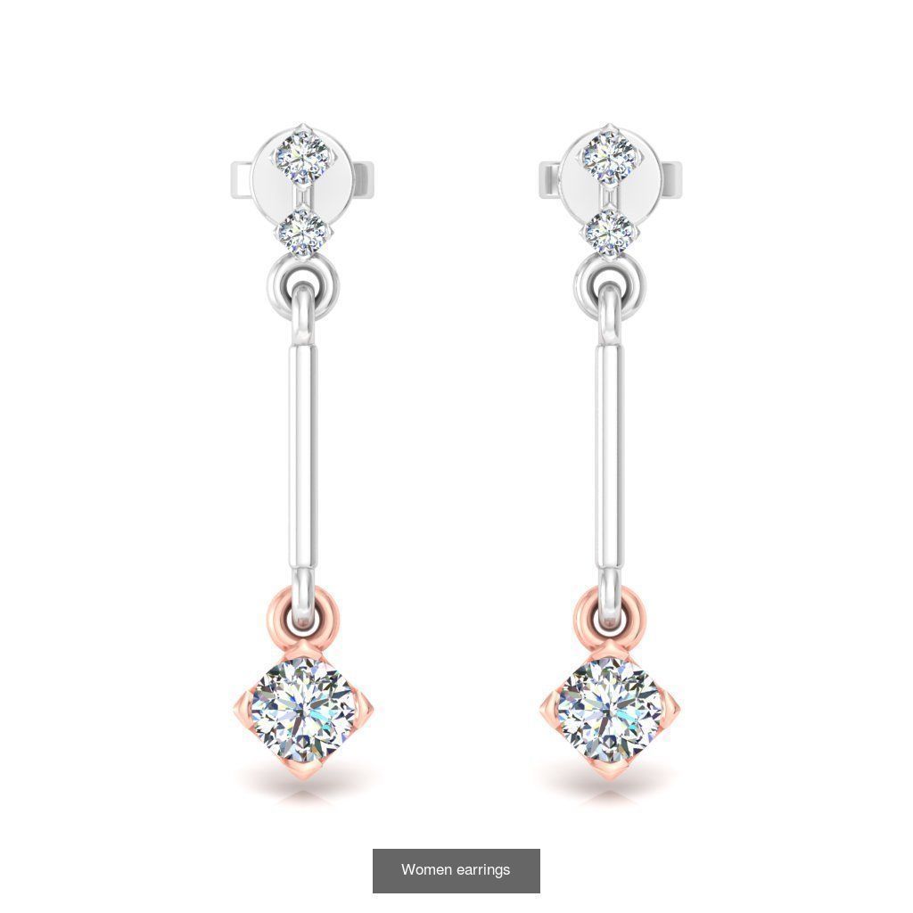 Pack of 40 Solitaire earrings  3D Model Collection_19