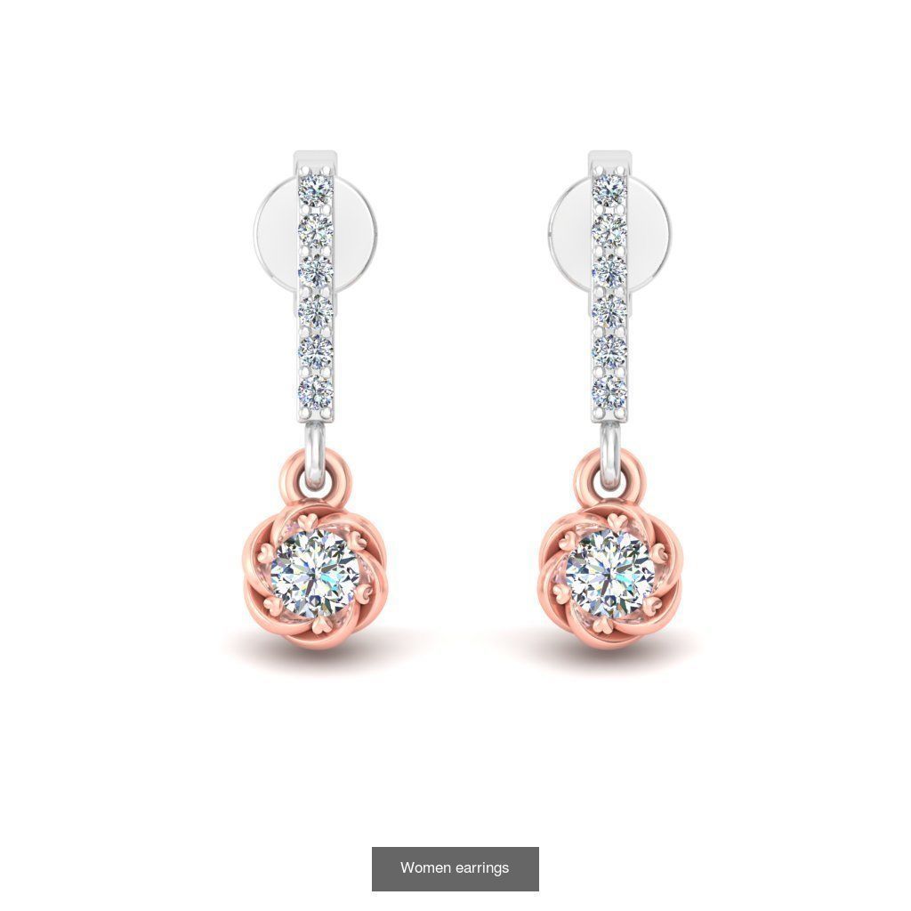 Pack of 40 Solitaire earrings  3D Model Collection_41