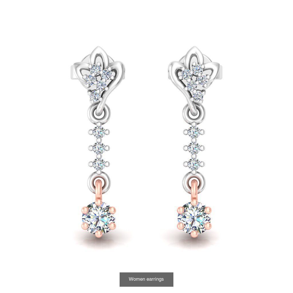 Pack of 40 Solitaire earrings  3D Model Collection_34