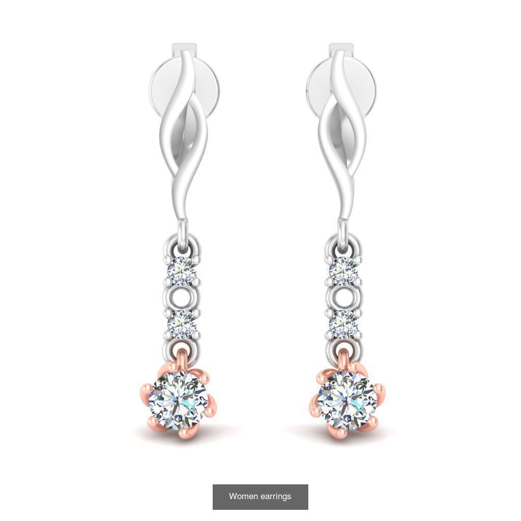 Pack of 40 Solitaire earrings  3D Model Collection_42