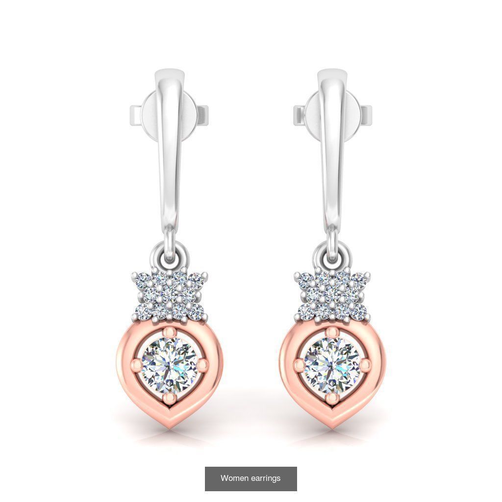 Pack of 40 Solitaire earrings  3D Model Collection_29