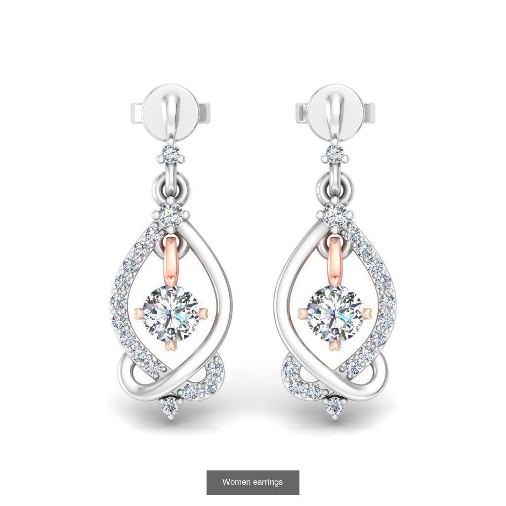 Pack of 40 Solitaire earrings  3D Model Collection_23