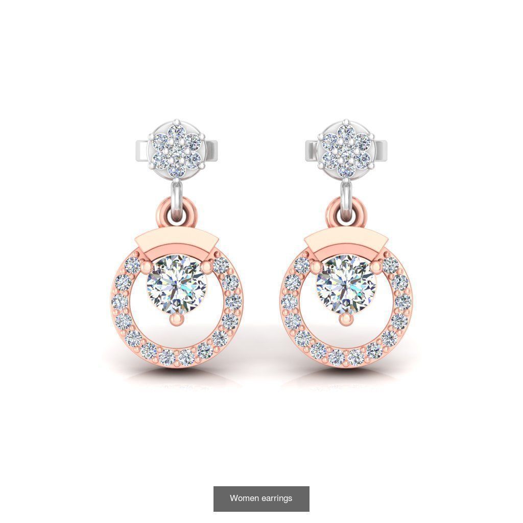 Pack of 40 Solitaire earrings  3D Model Collection_26