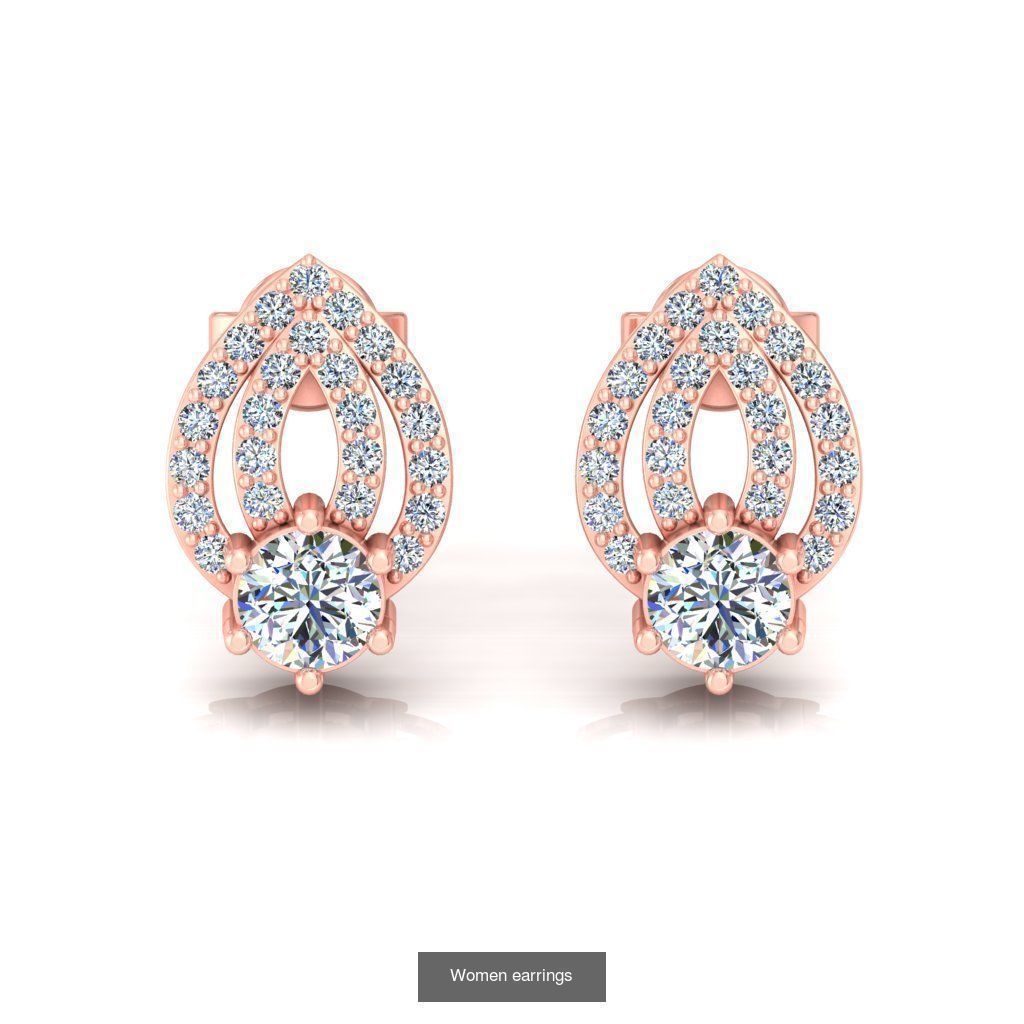 Pack of 40 Solitaire earrings  3D Model Collection_15