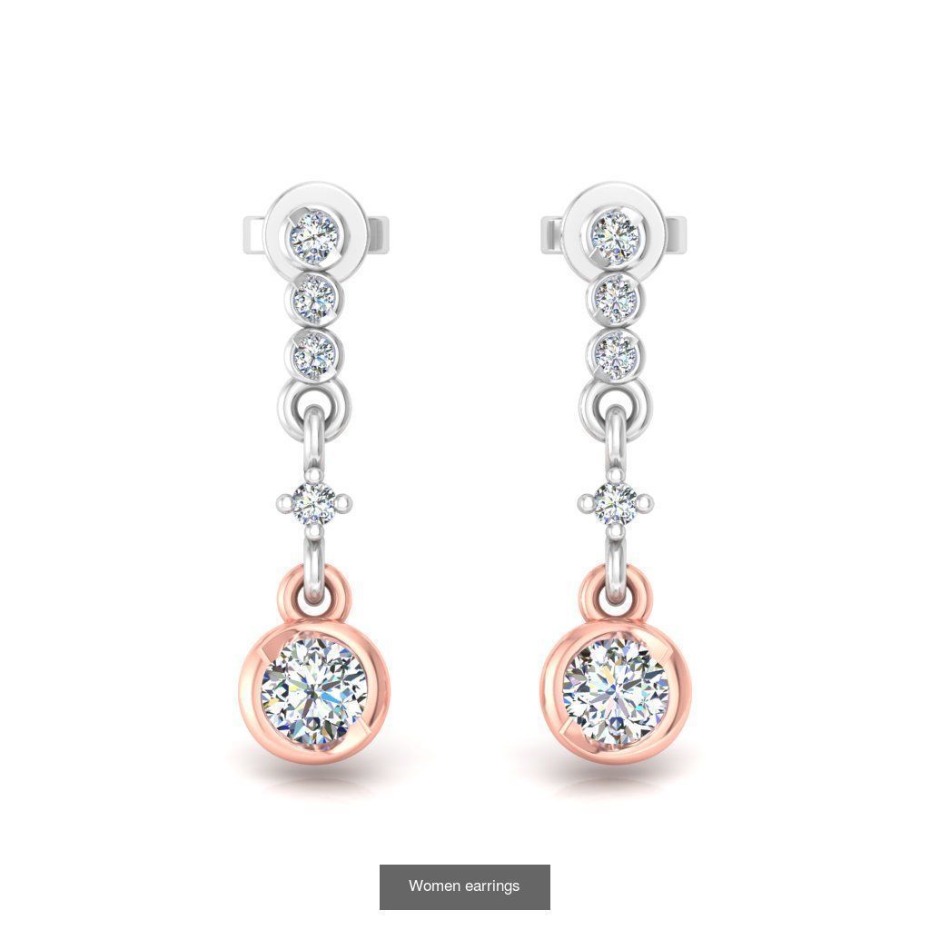 Pack of 40 Solitaire earrings  3D Model Collection_30