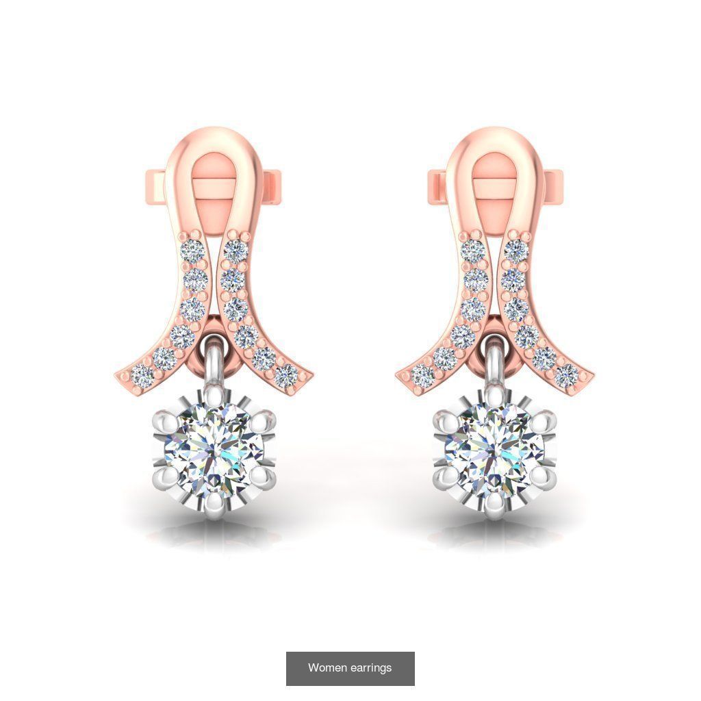 Pack of 40 Solitaire earrings  3D Model Collection_9