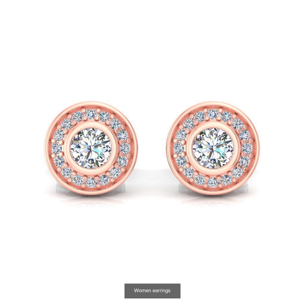 Pack of 40 Solitaire earrings  3D Model Collection_7