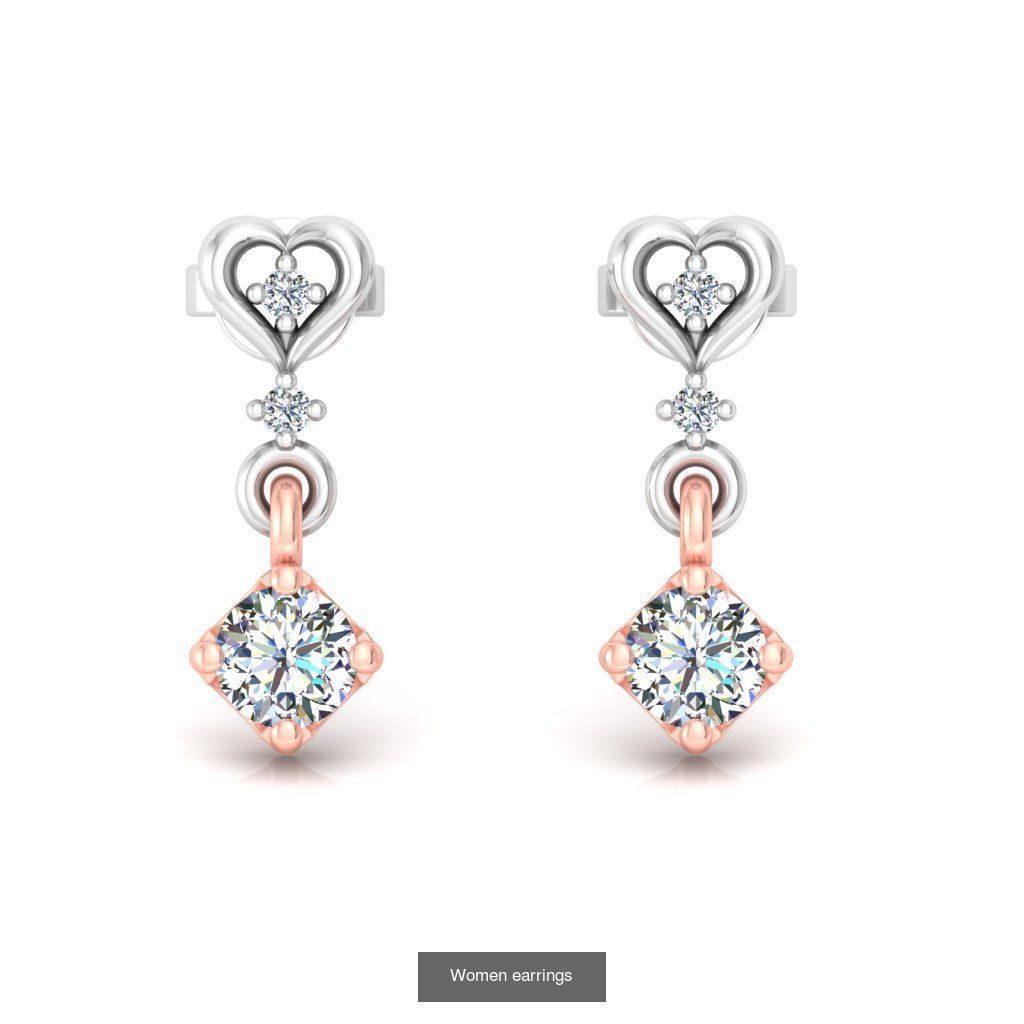 Pack of 40 Solitaire earrings  3D Model Collection_12