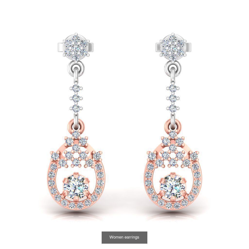 Pack of 40 Solitaire earrings  3D Model Collection_18