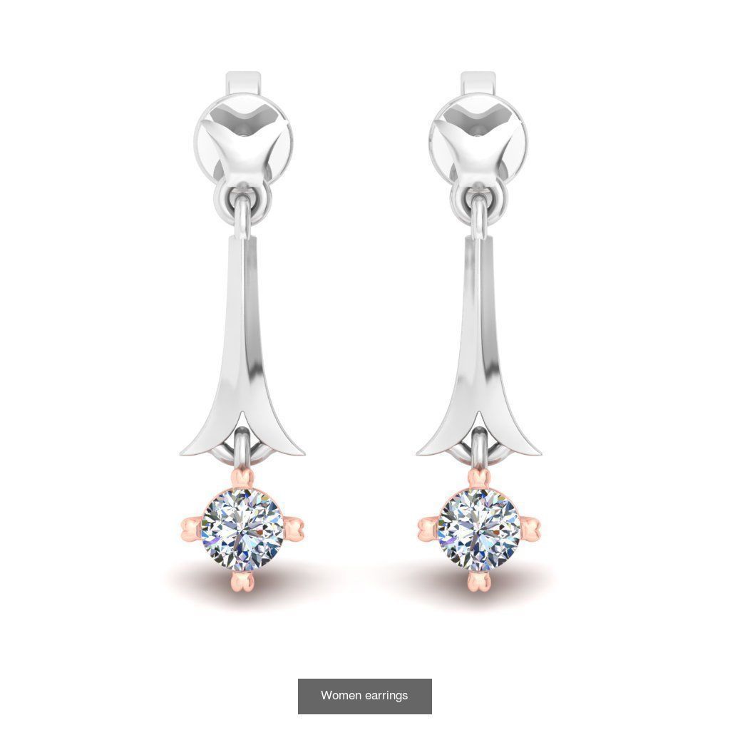 Pack of 40 Solitaire earrings  3D Model Collection_38