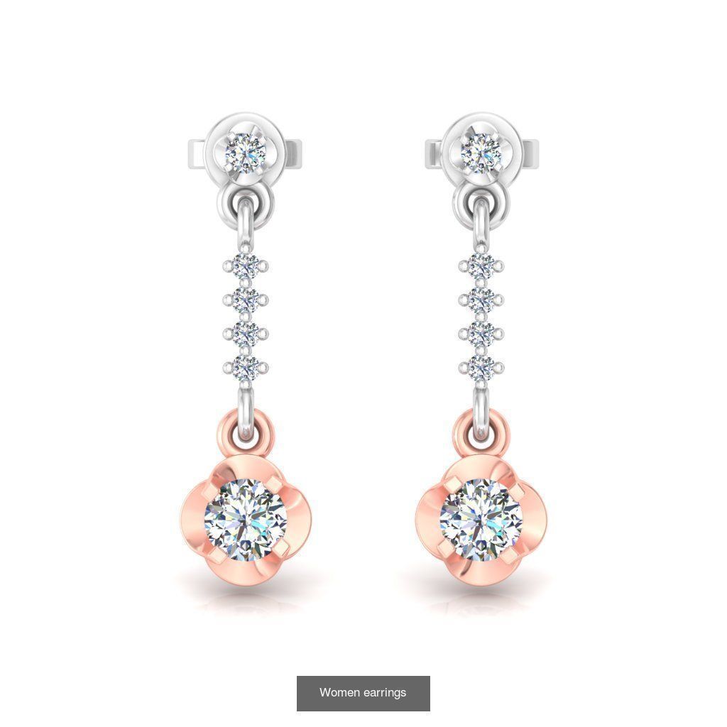 Pack of 40 Solitaire earrings  3D Model Collection_24