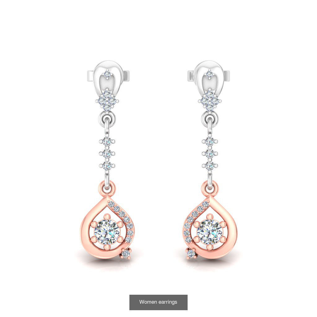 Pack of 40 Solitaire earrings  3D Model Collection_17