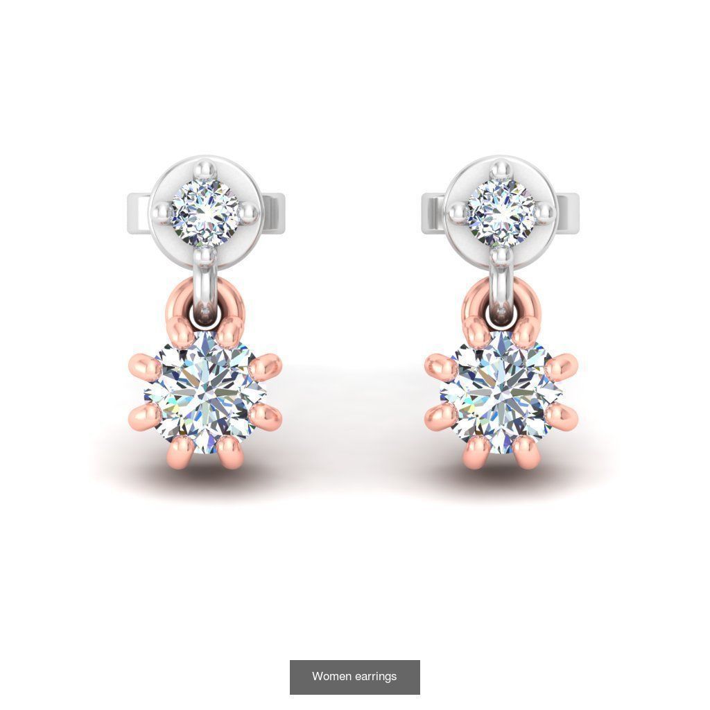 Pack of 40 Solitaire earrings  3D Model Collection_8