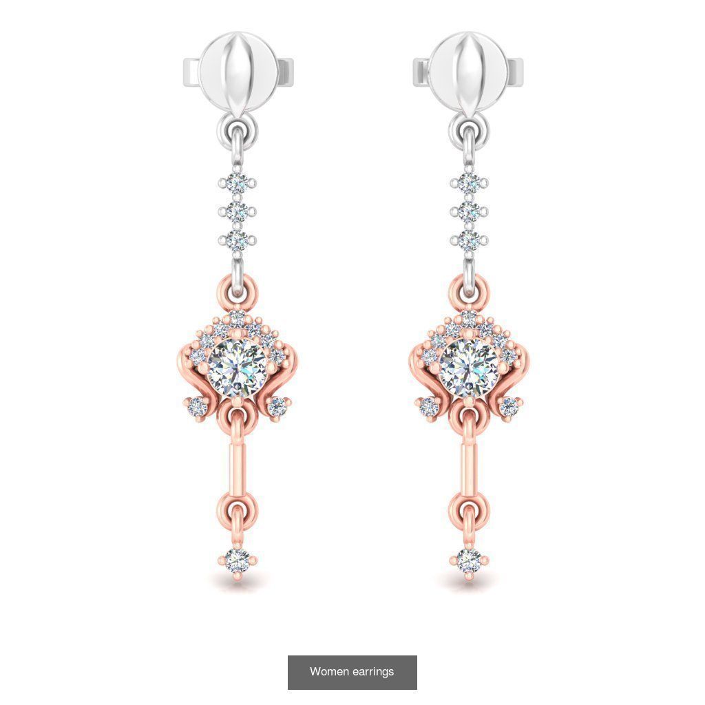 Pack of 40 Solitaire earrings  3D Model Collection_33