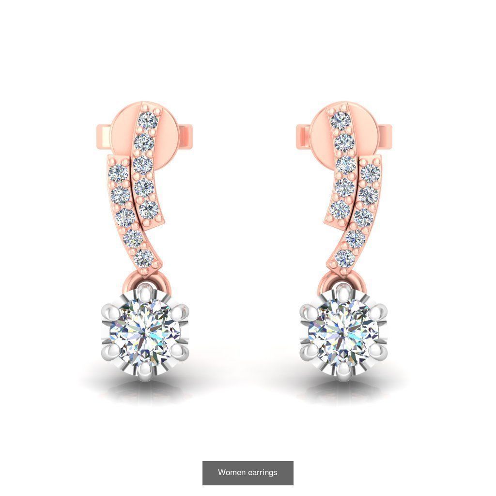 Pack of 40 Solitaire earrings  3D Model Collection_11