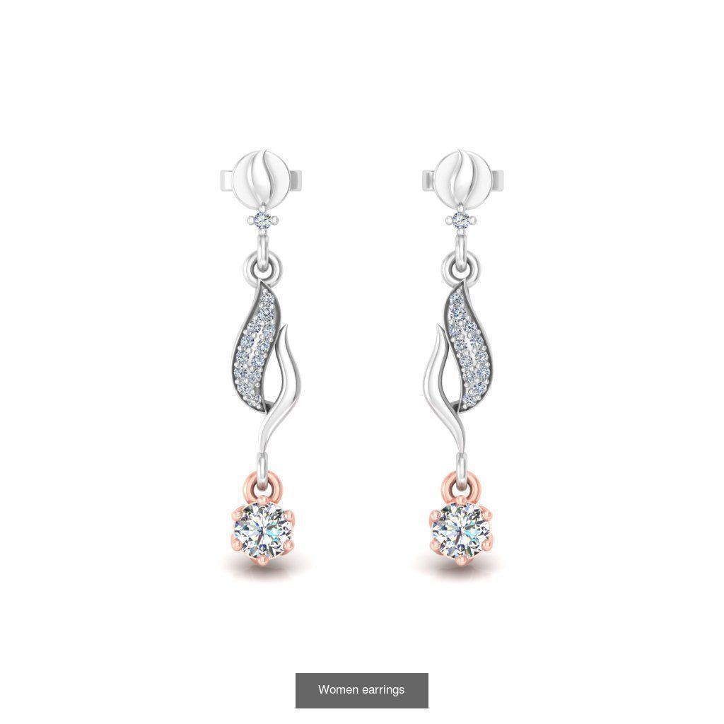 Pack of 40 Solitaire earrings  3D Model Collection_21